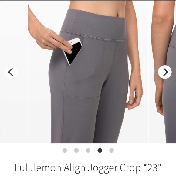 LULULEMON Align Jogger Crop 23 inch Titanium Grey Yoga Stretch Pockets Sz 4 - Picture 14 of 15